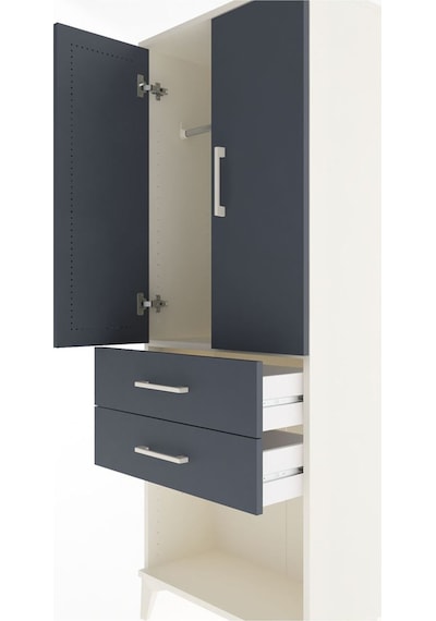 Arges Dolap Tek Raflı 2 Çekmeceli Tek Askılı 60x30x163 Aytaşı-antrasit Aytası