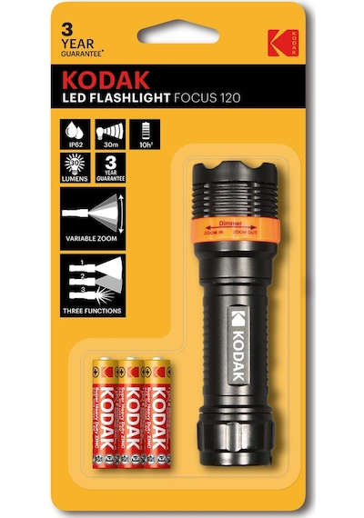 Kodak Focus 120 Su Geçirmez Led El Feneri - 3 Adet Pil