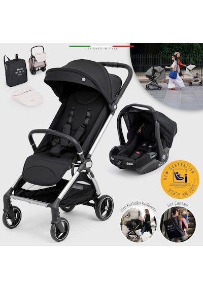 Elele Pilota Premium Kabin Tipi Travel Sistem Bebek Arabası Siyah