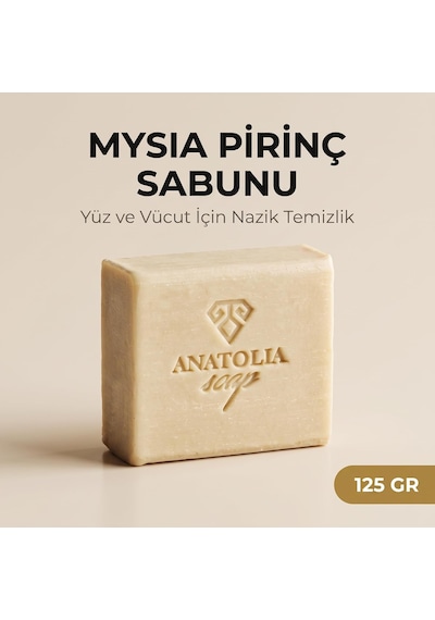 Mysia Koleksiyonu Pirinç Sabunu Doğal Bitkisel Yağlardan Oluşur Cildi Temizler, Kirlerden Temizler. 125gr 285 ML