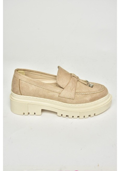Fox Shoes T294882202 Bej Süet Makosen Kadın Ayakkabı Bej