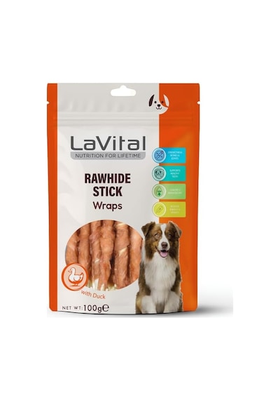 Lavital Rawhide Stick With Duck Ördek Etli Köpek Ödül Çubuğu 100g Tüm Irklar İçin Yetişkin Köpekler