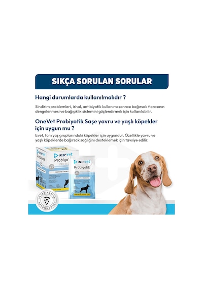 Onevet Probiyotik Şase Köpekler Için Sindirmeye Yardımcı Takviye Vitamini 30 Adet 1 Gr