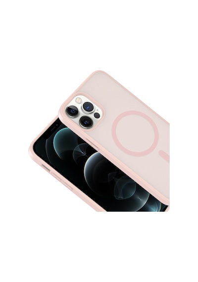Alan Tech Apple iPhone Uyumlu 12 Pro Kılıf M-safe Şarj Özellikli Zore Babet Kapak - Siyah