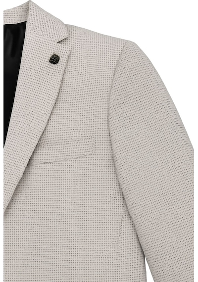 Plus Scorpion Açık Gri Kırçıllı Erkek Blazer Ceket Torba Cepli, Çift Yırtmaçlı, Dokulu Premium Kumaş Slim Fit Gri