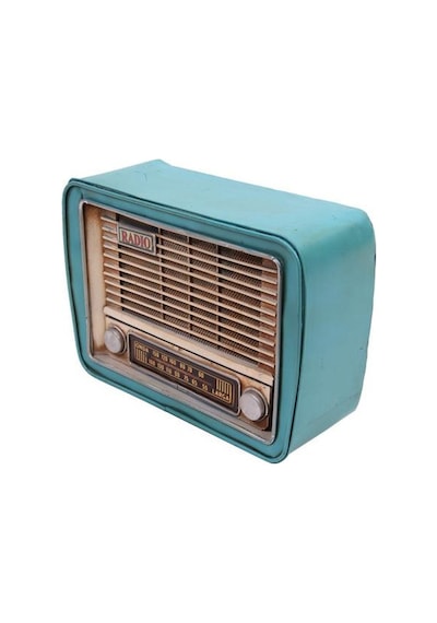 Dekoratif Metal Radyo Kumbaralı Vintage Hediyelik