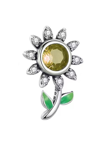 Fubena Ay Çiçeği Halk Charm Gümüş