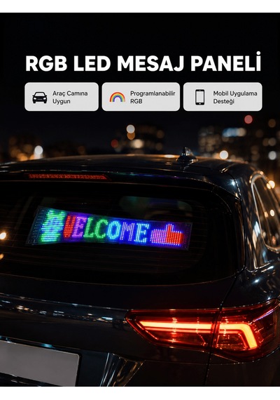 Shnstore Rgb Led Panel Mobil Uyumlu, Yazı Ve Gıf Destekli, Usb Bağlantılı Dekoratif Ekran Shntknd0720