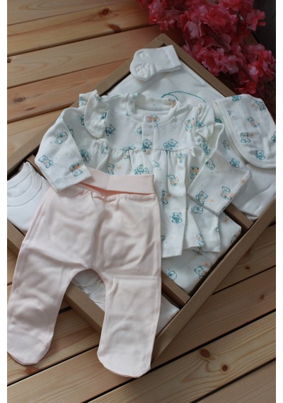 Phokaia Barbosa Moi Noi Baby Kız Bebek 10 Parça Hastane Çıkışı Ekru-pembe