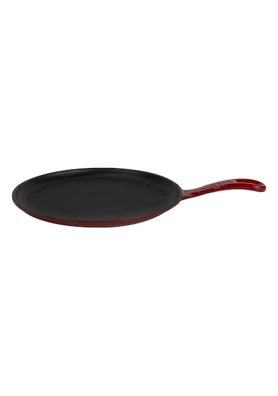 Lava Döküm Yuvarlak Pizza Krep Pankek Tavası Döküm Demir Yekpare Saplı Çap Ø 20cm.-bordo Bordo