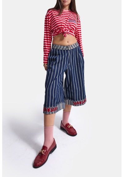 Kadın 7w6-50 Baggy Bermuda Tasarım Şortolon Koyu Mavi