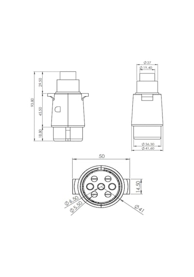 Römork Fişi ve Soketi metal Set Ürün - 7 Pin