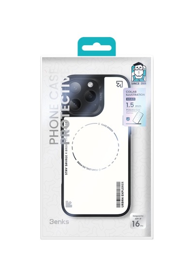 Apple iPhone 16 Pro Uyumlu Kılıf Magsafe Şarj Özellikli Benks Dynamic Basis Kapak Beyaz