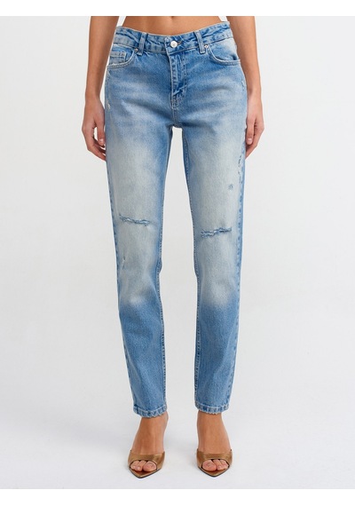 Dilvin Düşükbel Comfort Likra Denim Pantolon 101a71440 Mavi