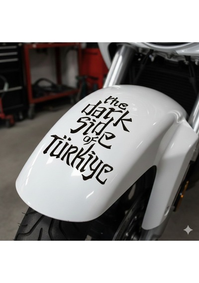 The Dark Side Of Türkiye Motor Ön Çamurluk Sticker Kuba, Yamaha, Honda, Mondial Vs Uyumlu 8x14 Cm