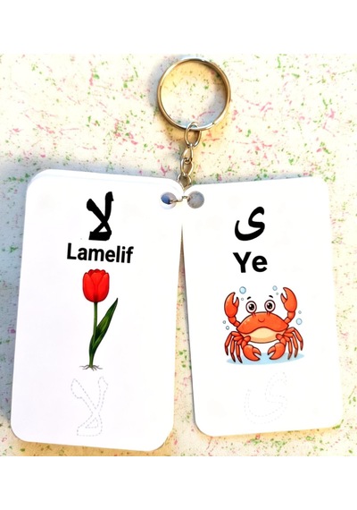 Renklidünyalar 2 Adet Anahtarlık Yaz-sil Elifba Laminasyonlu Karton 01