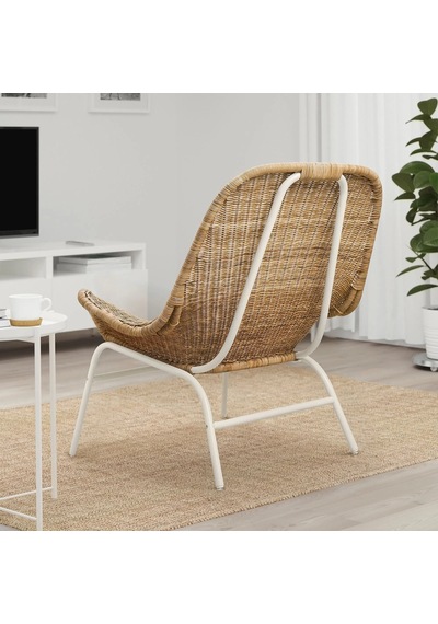 Ikea Beyaz Lüks Berjer Koltuk - Rattan Koltuk