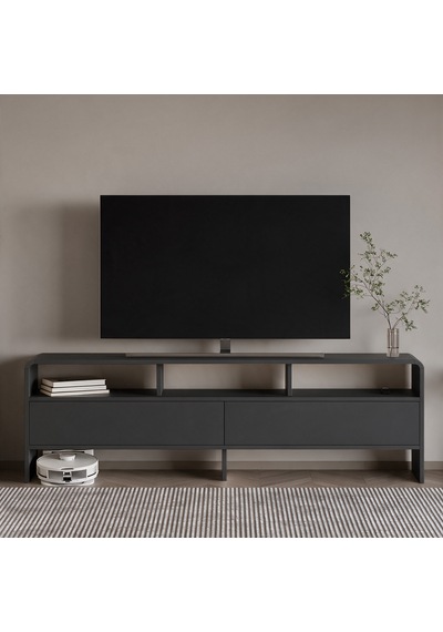 İnarch Dizayn Onda 2 Kapaklı Tv Sehpası - 160 Cm Modern Depolama Üniteli Tv Konsolu Antrasit İnarch Dizayn Onda 2 Kapaklı Tv Sehpası - 160 Cm Modern Depolama Üniteli Tv Konsolu Antrasit