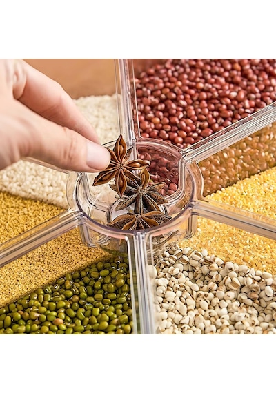 Bakliyat Organizeri, Bakliyat Saklama Kabı, 6 Kg Kapasiteli Styles Gıda Ve Bakliyat Saklama Kabı 6 Gözlü 6kg