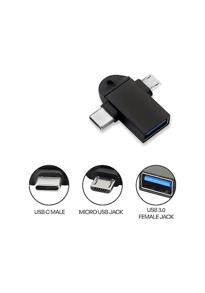 Alfais 4965 Micro Usb Type-C Otg Dönüştürücü Çevirici Adaptör