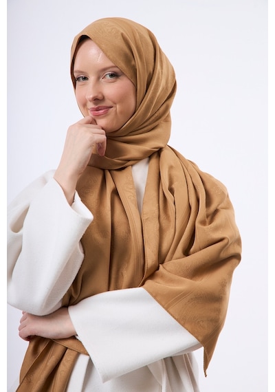 Mirsoy Scarf Zerafet Desen Şal Krem