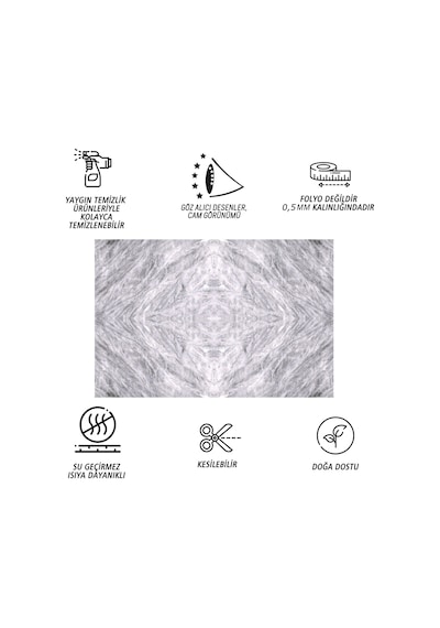 Tink Kendinden Yapışkanlı Gri Desenli Pvc Panel 41x62 Cm