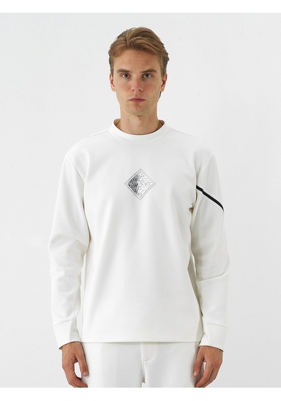 Xint Ekru Esnek Dokulu Regular Fit Sweatshirt 300338