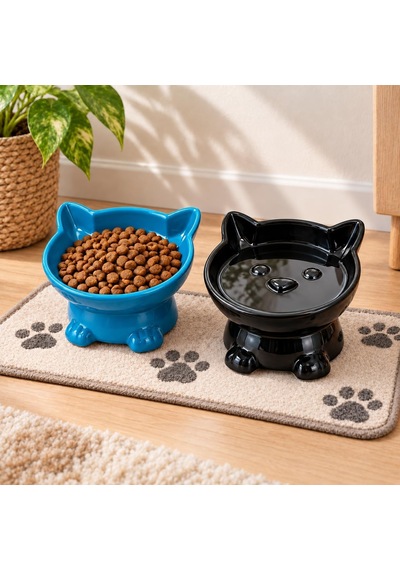 Seramik Kedi Köpek Mama Ve Su Kabı Kabartmalı Kedi Köpek Figürlü Eğimli Ve Yükseltilmiş Mama Kabı, Boyun Ve Omurgayı Destekleyen Ergonomik Tasarım, Kolay Temizlenebilir Siyah Figürlü Seramik Kedi Köpek Mama Ve Su Kabı Kabartmalı Kedi Köpek Figürlü Eğimli Ve Yükseltilmiş Mama Kabı, Boyun Ve Omurgayı Destekleyen Ergonomik Tasarım, Kolay Temizlenebilir Siyah Figürlü