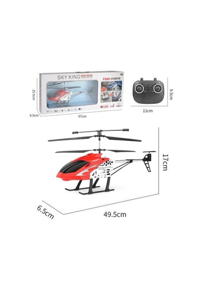 Oyuncak Büyük Dev Şarjlı Kutulu Kumandalı Helikopter Item Kod : F880 Kırmızı