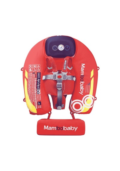 Mambobaby Yüzme Simidi - Red Car, Emniyetli, Gölgelikli Ve Ayak Destekli