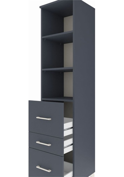Hyperion Dolap 3 Raflı 3 Çekmeceli 44x44x195 Antrasit-antrasit Antrasit
