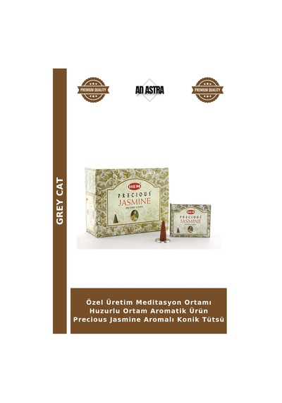 Özel Üretim Meditasyon Ortamı Huzurlu Ortam Aromatik Ürün Precious Jasmine Aromalı Konik Tütsü