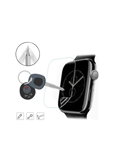Apple Watch 9 41mm 2 Adet Kırılmaz Cam Özel Kesim Hydrogel Film Şeffaf