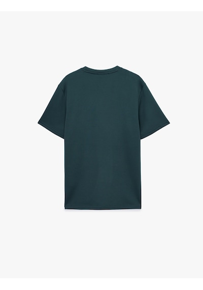 Koton Regular Fit Kısa Kollu Bisiklet Yaka Viskon Karışımlı Basic Tişört Mavi 6sam10483mk
