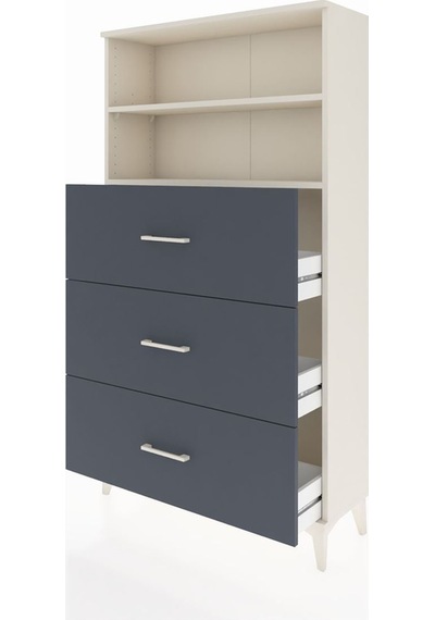 Arges Dolap 2 Raflı 3 Çekmeceli 88x30x163 Aytaşı-antrasit Aytası