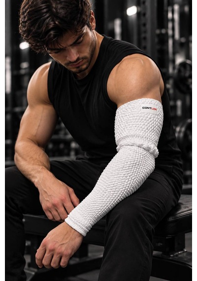 Bilek Güreşi Kol Isıtıcı Ön Kol Dirsek Isıtıcı Arm Warmer Beyaz