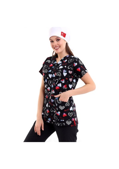 Yarasa Kol Desenli Unisex Tek Üst - 5003 Siyah Love