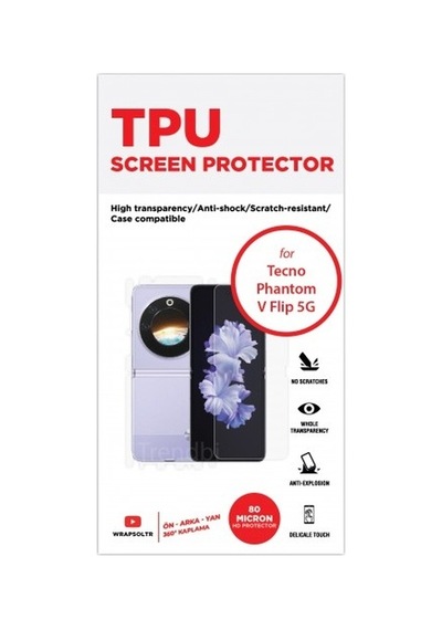 Tecno Phantom V Flip 5g Ön, Arka Ve Yan 360 Derece Tam Kaplama Tpu Film