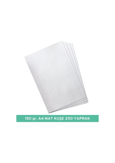150 Gr A4 Mat Kuşe Kağıt, 250 Yaprak Çok Renkli