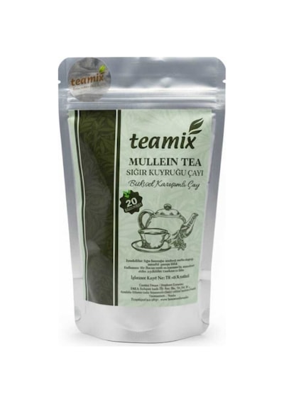 Mullein Tea Sığır Kuyruğu Bitkisel Karışımlı 20 Süzen Poşet Doypack Ambalaj