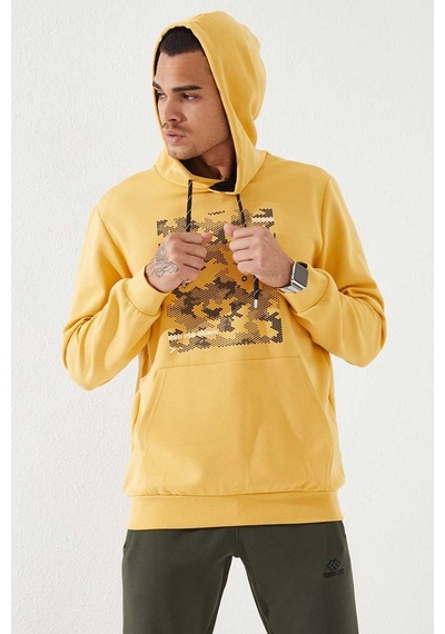 Tommy Life Hardal Kamuflaj Desen Baskılı Standart Kalıp Kapüşonlu Erkek Sweatshirt - 87884 HARDAL Tommy Life Hardal Kamuflaj Desen Baskılı Standart Kalıp Kapüşonlu Erkek Sweatshirt - 87884 HARDAL