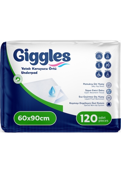 Giggles 60 x 90 Yatak Koruyucu Örtü 30'lu 4 Paket 120 Adet