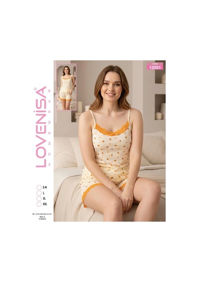 Lovenisa 12051 Kadın Şortlu Takım Sarı