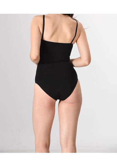 Nacar Store Kadın 1 Beden Küçülten Ayar Askılı Çıtçıtlı Body Siyah Renk Dikişsiz Korse