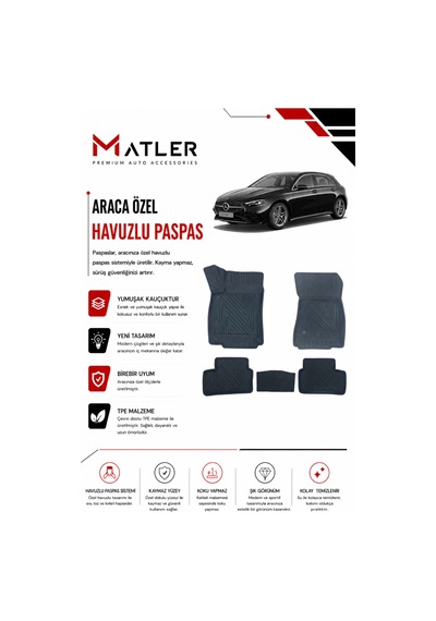 Mercedes A Serisi W177 Hb 2018 Model 4d Ekstra Havuzlu Paspas