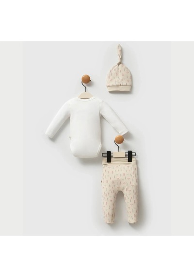 Moi Noi Baby Moi Noi Kokina Şapka Body Pantolon Mnb5334 Bej