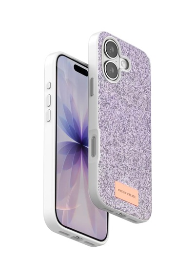 Onegif Apple iPhone Uyumlu  17 Uyumlu Bright Simli Kapak - Lila