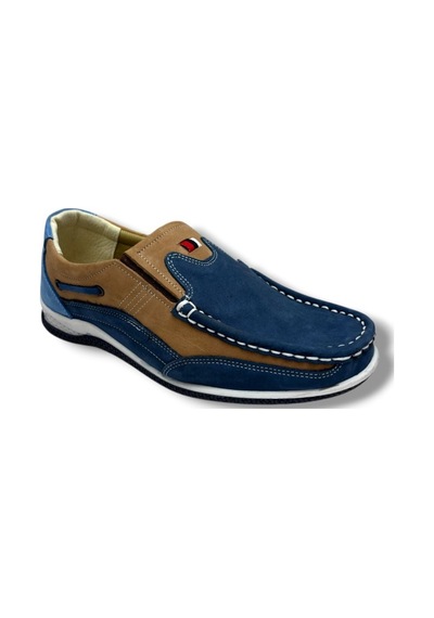 Master 1702-26 Hakiki Nubuk Deri Anatomik Casual Erkek Ayakkabı Mavi Kum Mavi