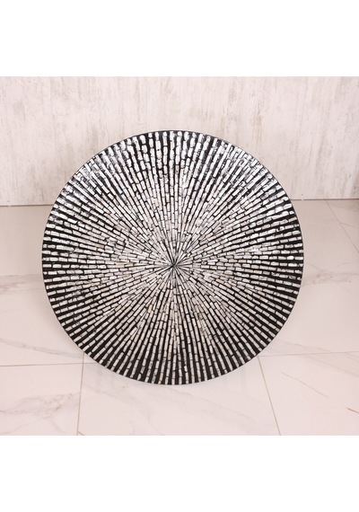 Boğaziçi Sedefli Demir Ayaklı Sehpa 82x47 Cm Siyah