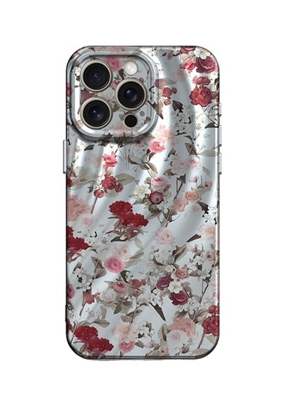 Apple iPhone Uyumlu 14 Pro Kılıf Crew Desenli Kapak - Çiçek Beyaz